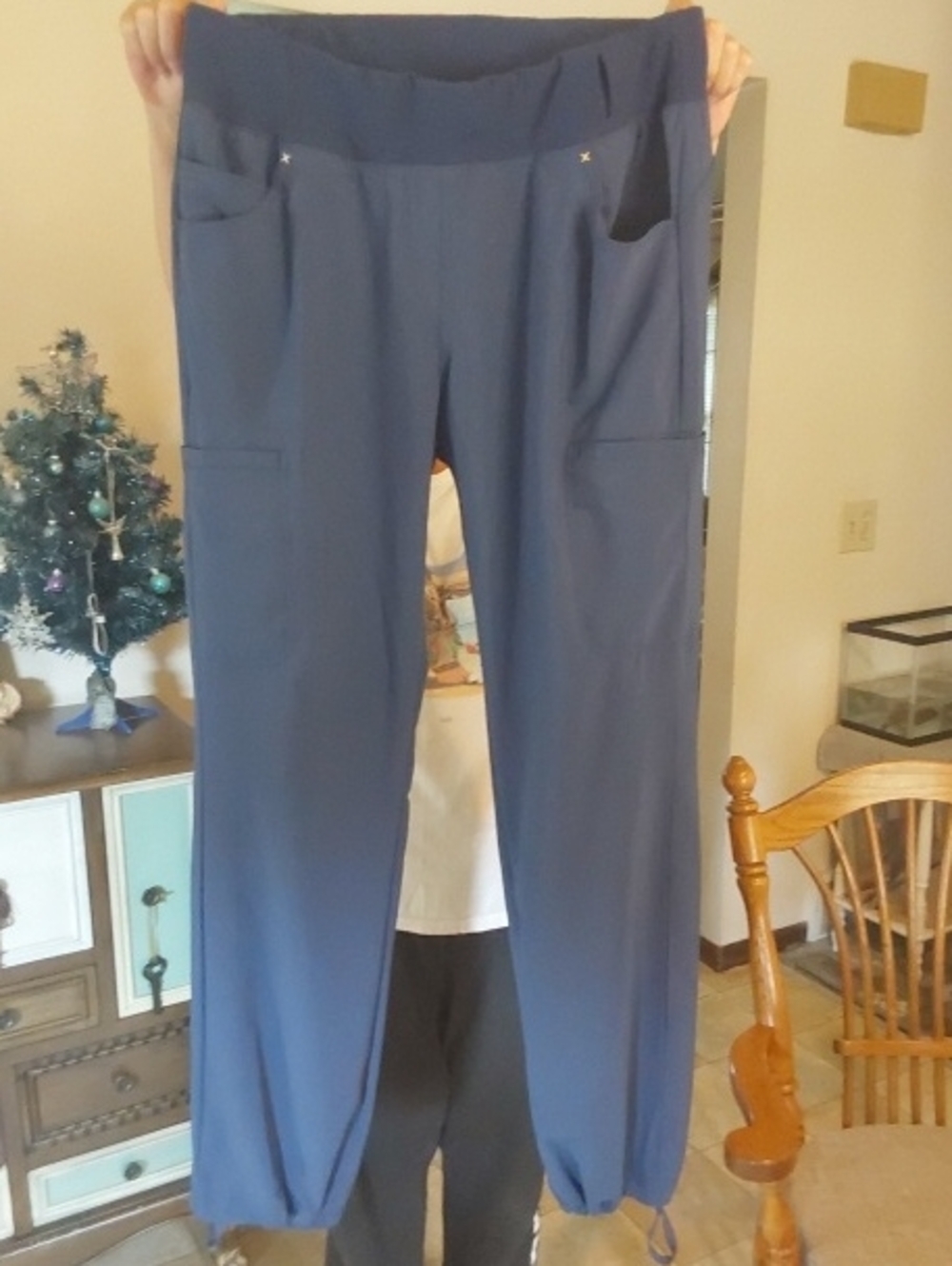 Women's Navy Blue Cargo Jogger Scrub Pants